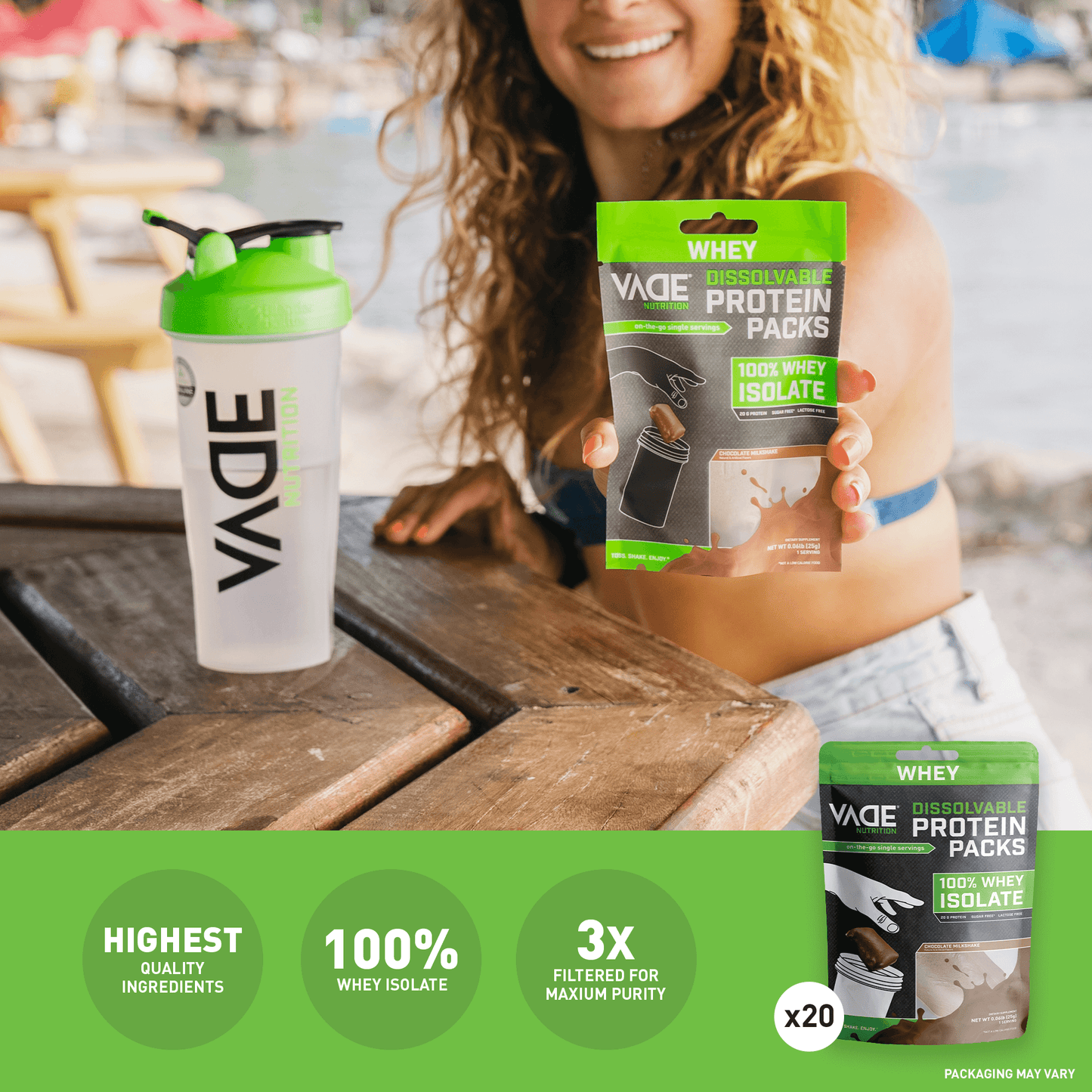 100% WHEY ISOLATE PROTEIN CHOCOLATE MILKSHAKE TRAVEL PACKS