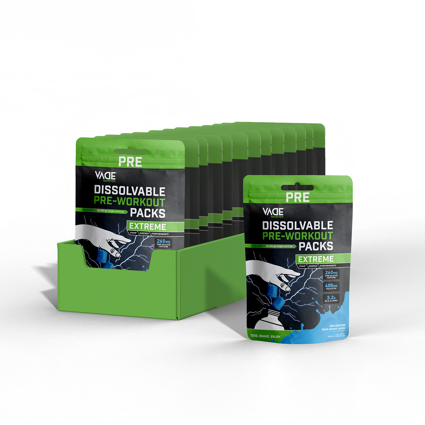 EXTREME PRE-WORKOUT SOUR GUMMY WORM TRAVEL PACKS