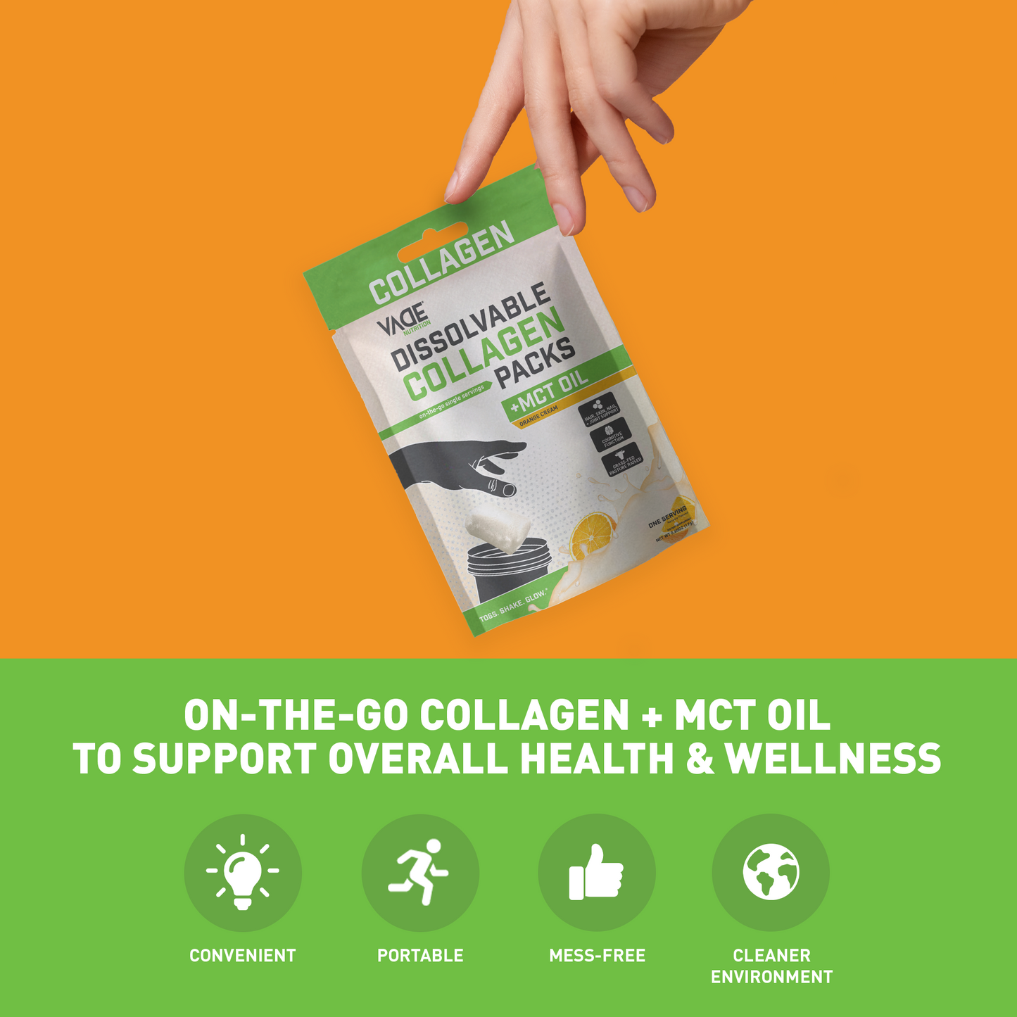 COLLAGEN + MCT OIL ORANGE CREAM TRAVEL PACKS