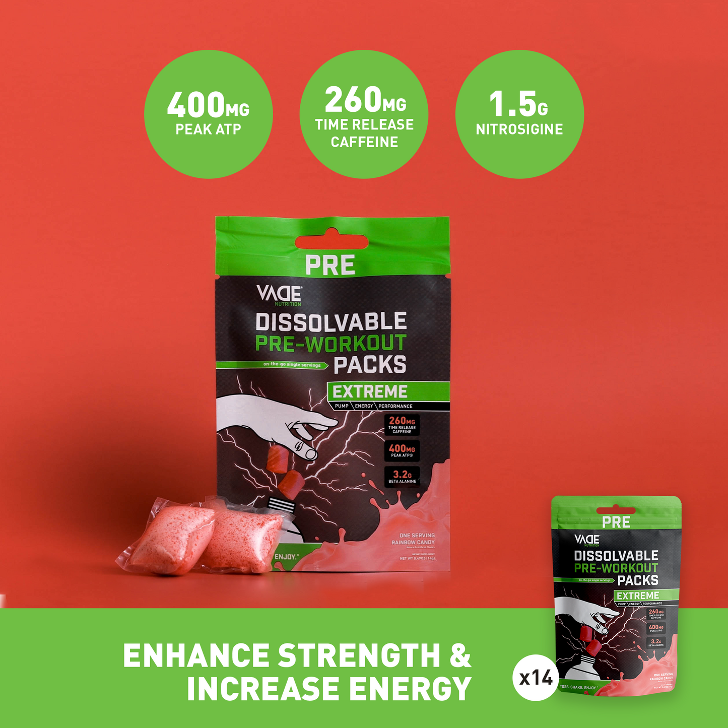 EXTREME PRE-WORKOUT RAINBOW CANDY TRAVEL PACKS