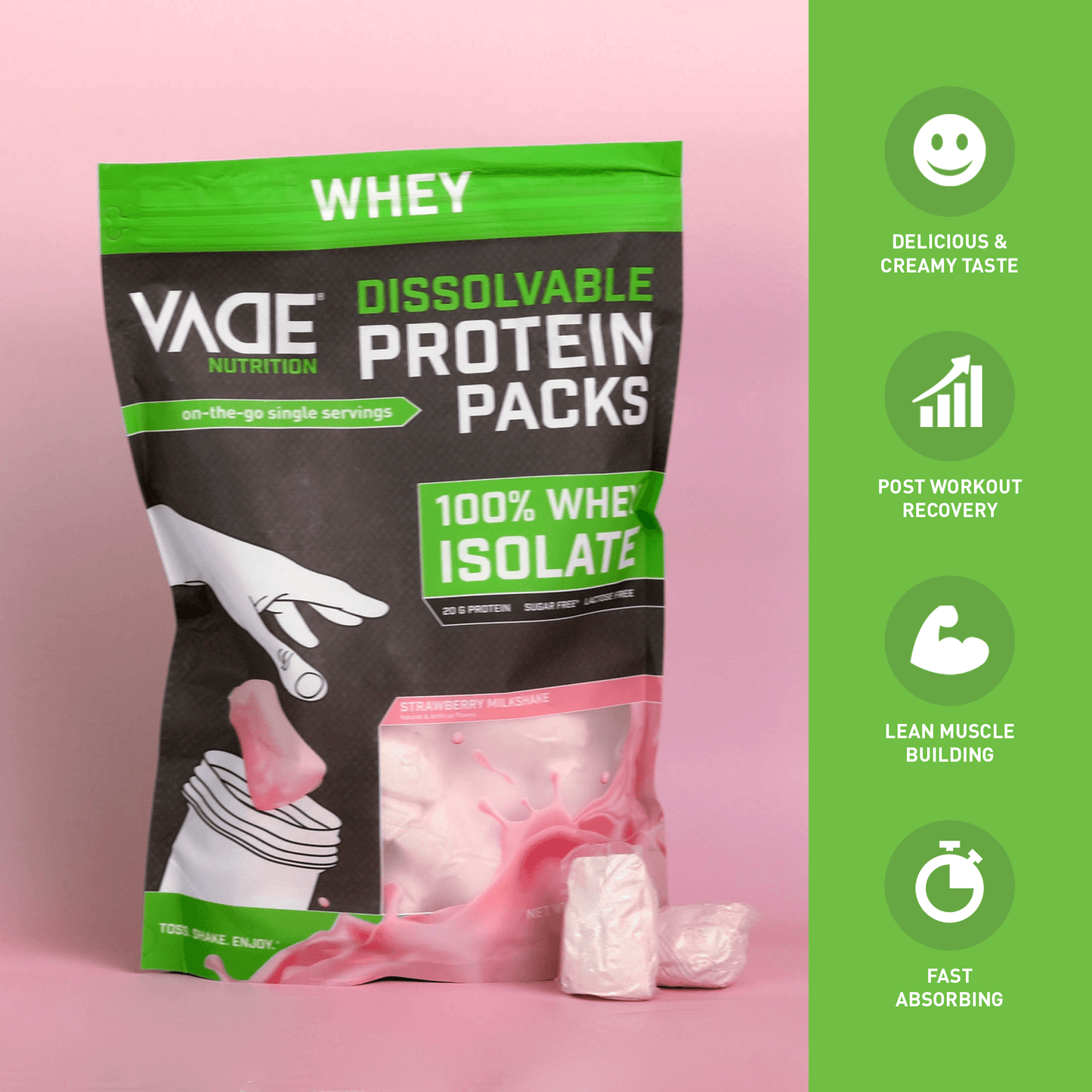 100% WHEY ISOLATE PROTEIN STRAWBERRY MILKSHAKE