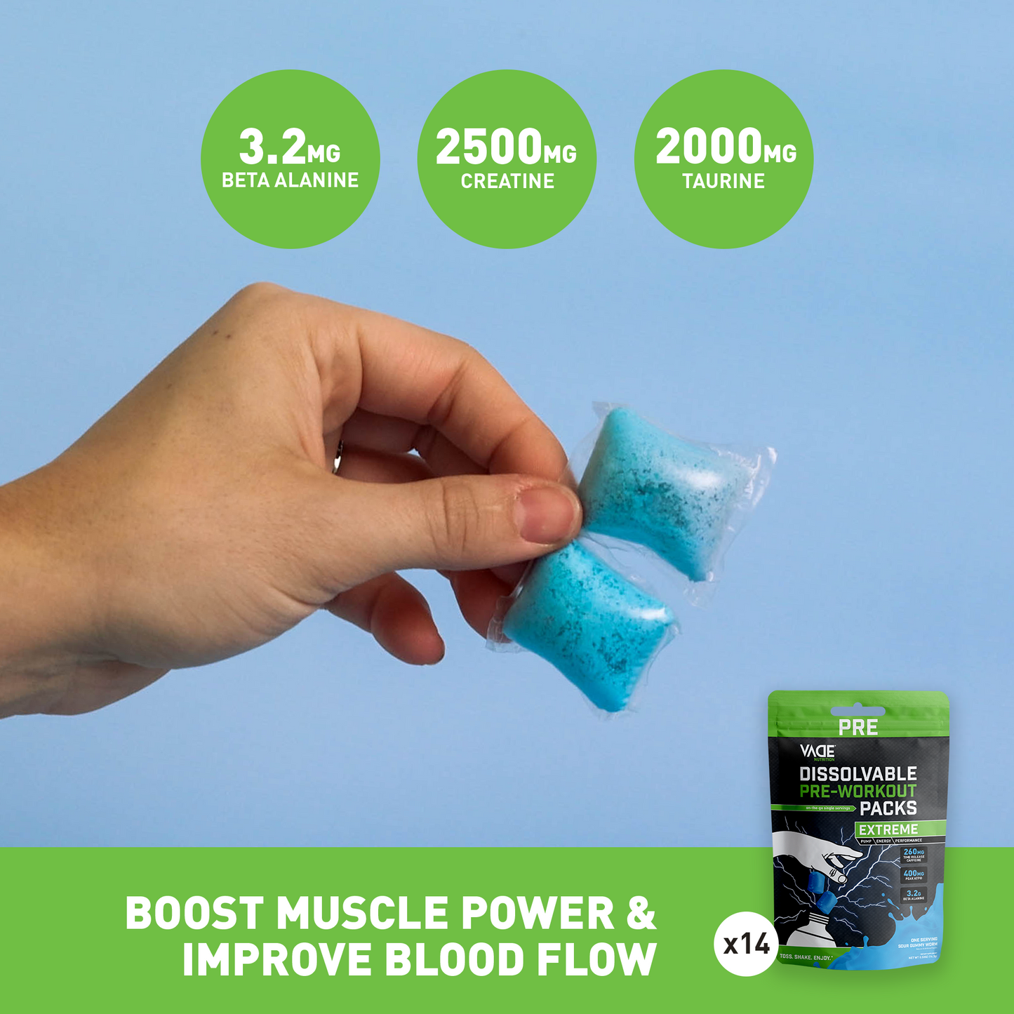 EXTREME PRE-WORKOUT SOUR GUMMY WORM TRAVEL PACKS