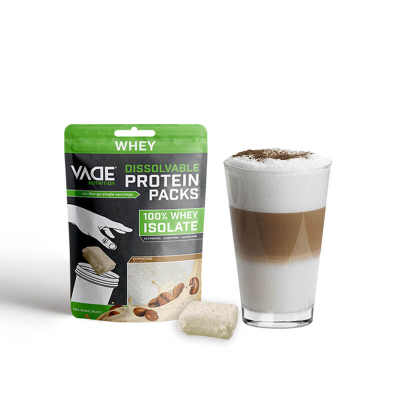 Vade Nutrition, Dissolvable Protein Packs, 100% Whey Isolate, Cappuccino