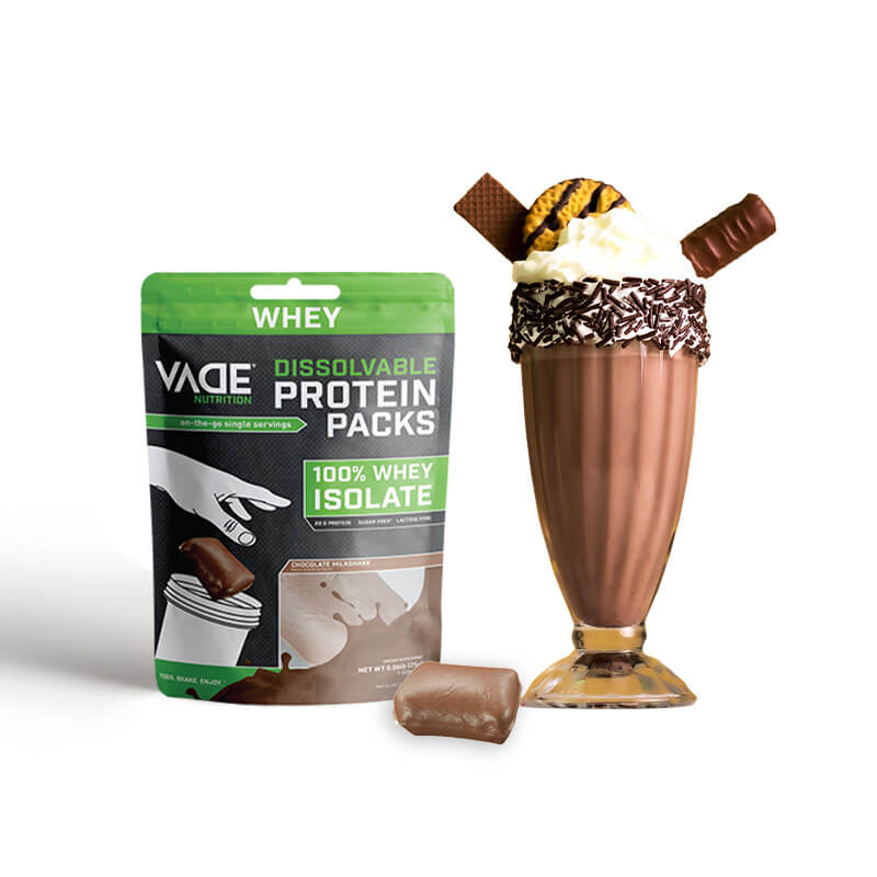 Vade Nutrition, Dissolvable Protein Packs, 100% Whey Isolate, Chocolate Milkshake