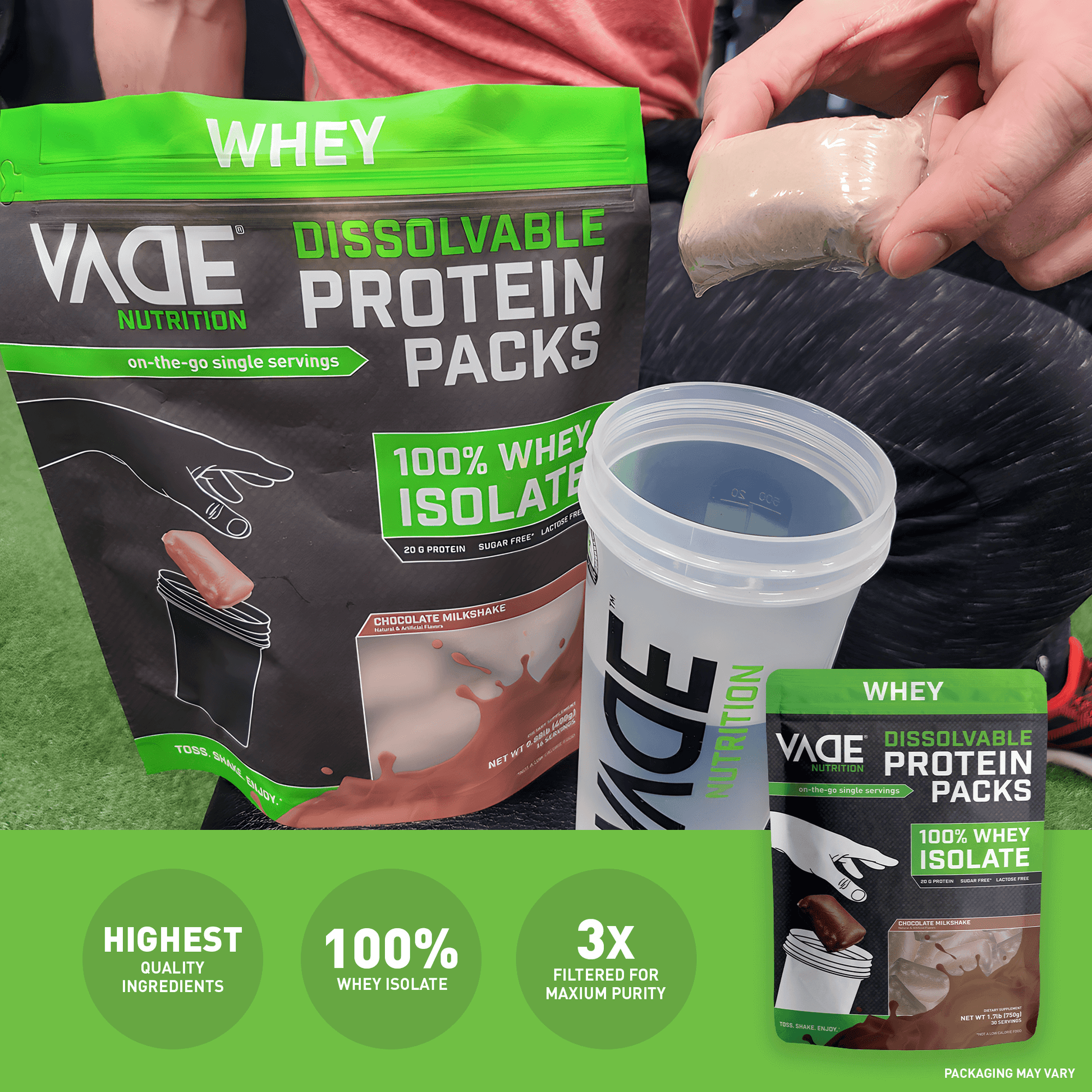 VADE Nutrition - Protein Scoops - 100% Whey Isolate - Vanilla 1.6 lbs -  8/2023