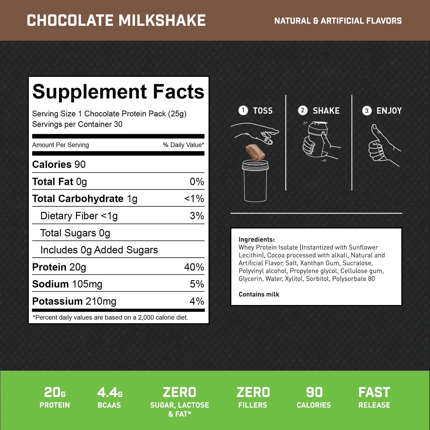 CHOCOLATE MILKSHAKE 30 Servings