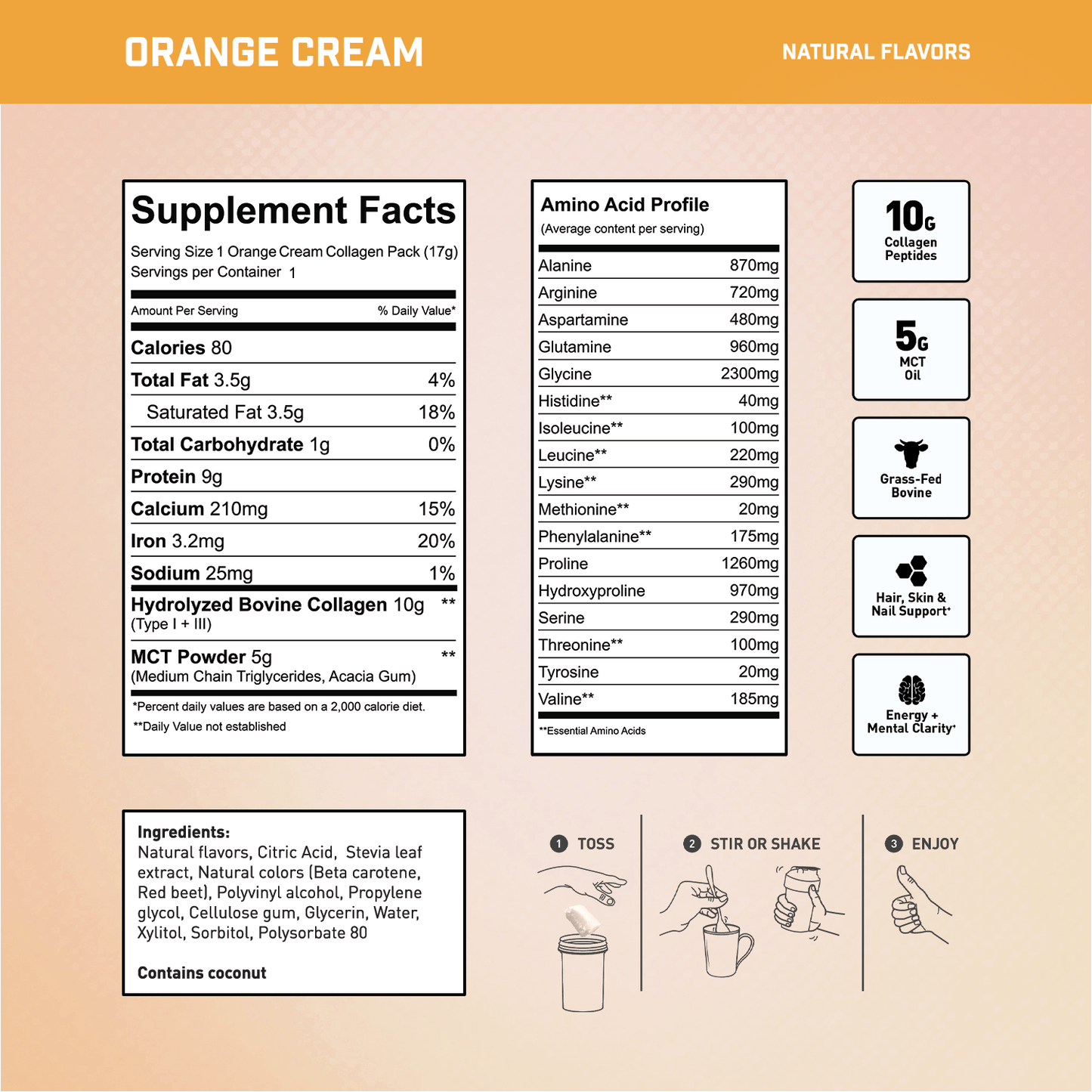 ORANGE CREAM 1 Serving