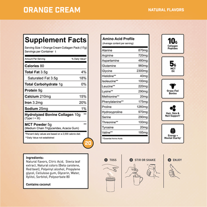 ORANGE CREAM 20 Serving Travel Pack