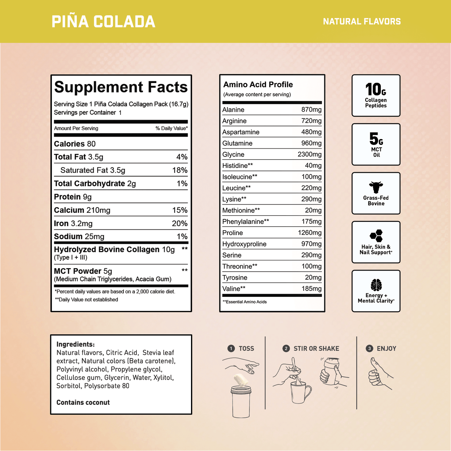 PIÑA COLADA 1 Serving