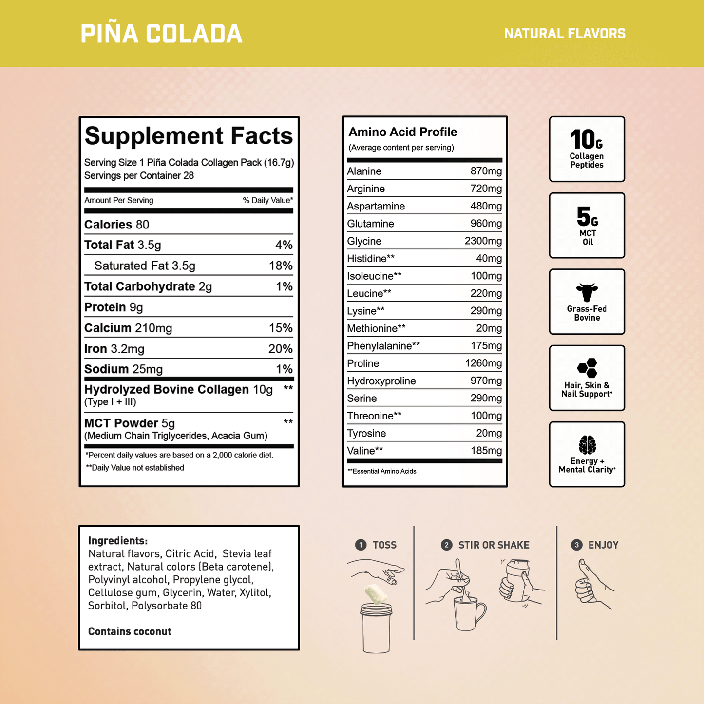 PIÑA COLADA 28 Servings