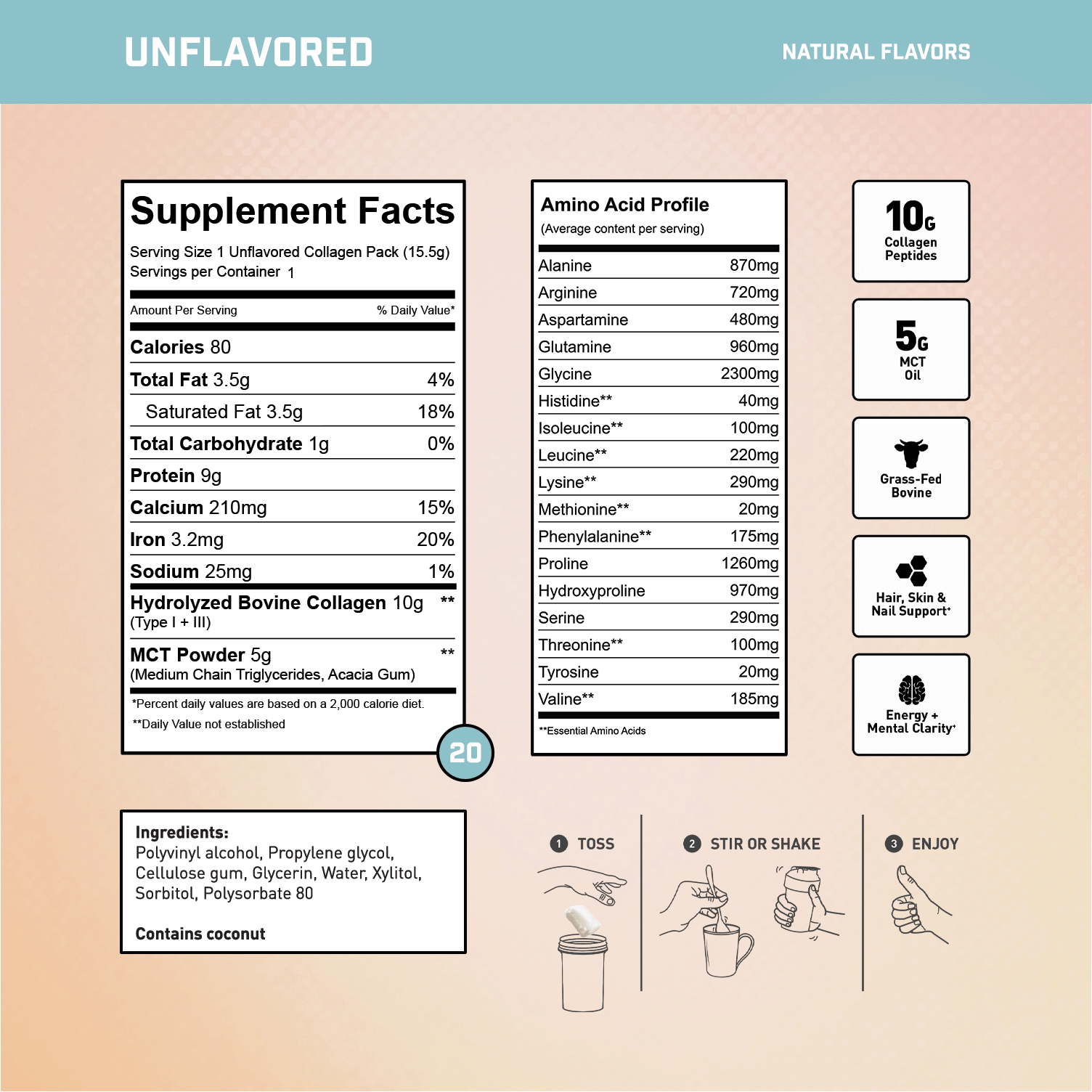 UNFLAVORED 20 Serving Travel Pack