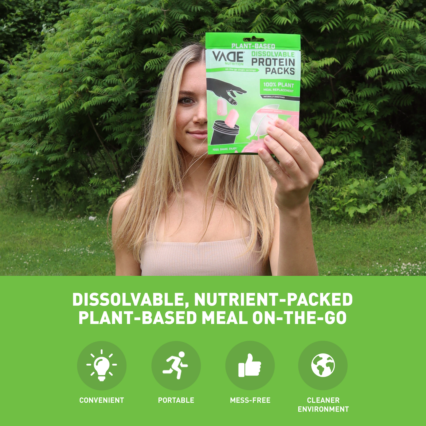 PLANT-BASED MEAL REPLACEMENT STRAWBERRY SMOOTHIE TRAVEL PACKS