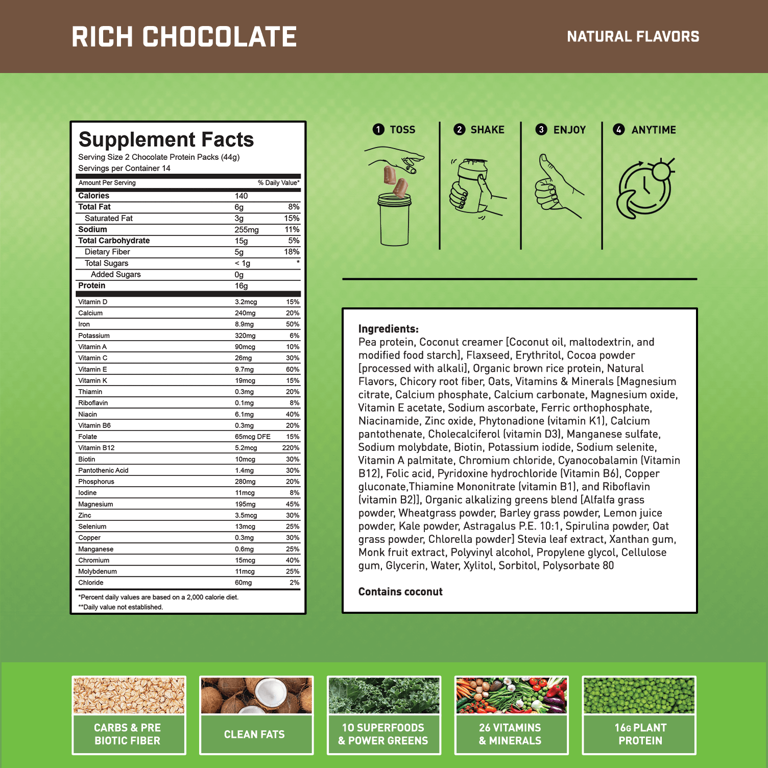 RICH CHOCOLATE 14 Servings