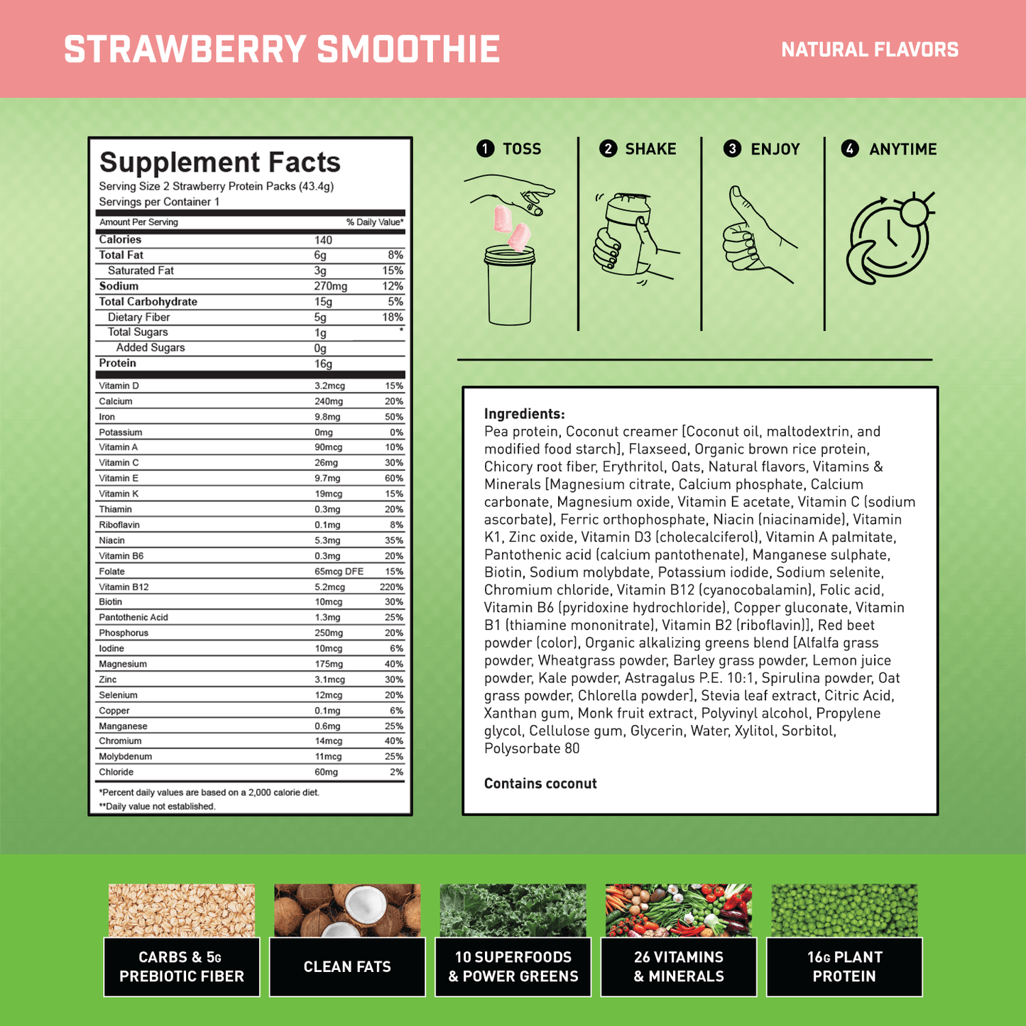 STRAWBERRY SMOOTHIE 1 Serving