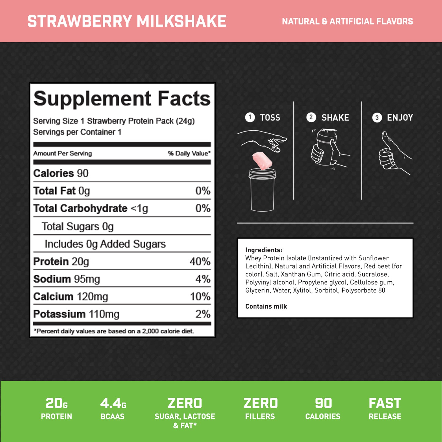 STRAWBERRY MILKSHAKE 1 Serving