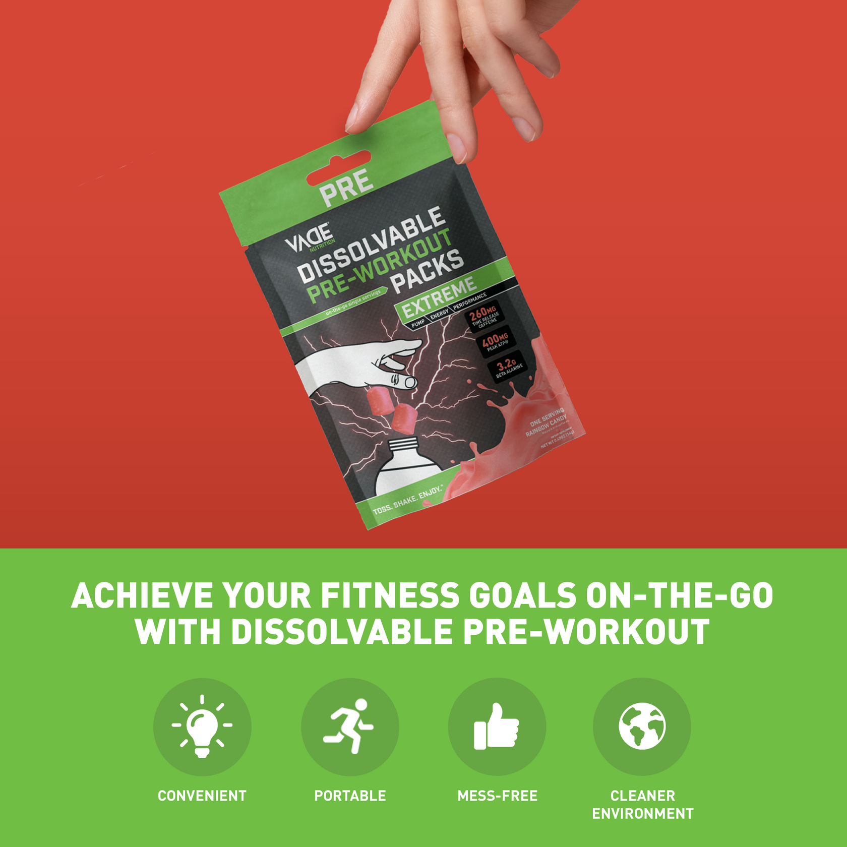 SHOP Dissolvable Extreme PreWorkout Sample Packs VADE Nutrition