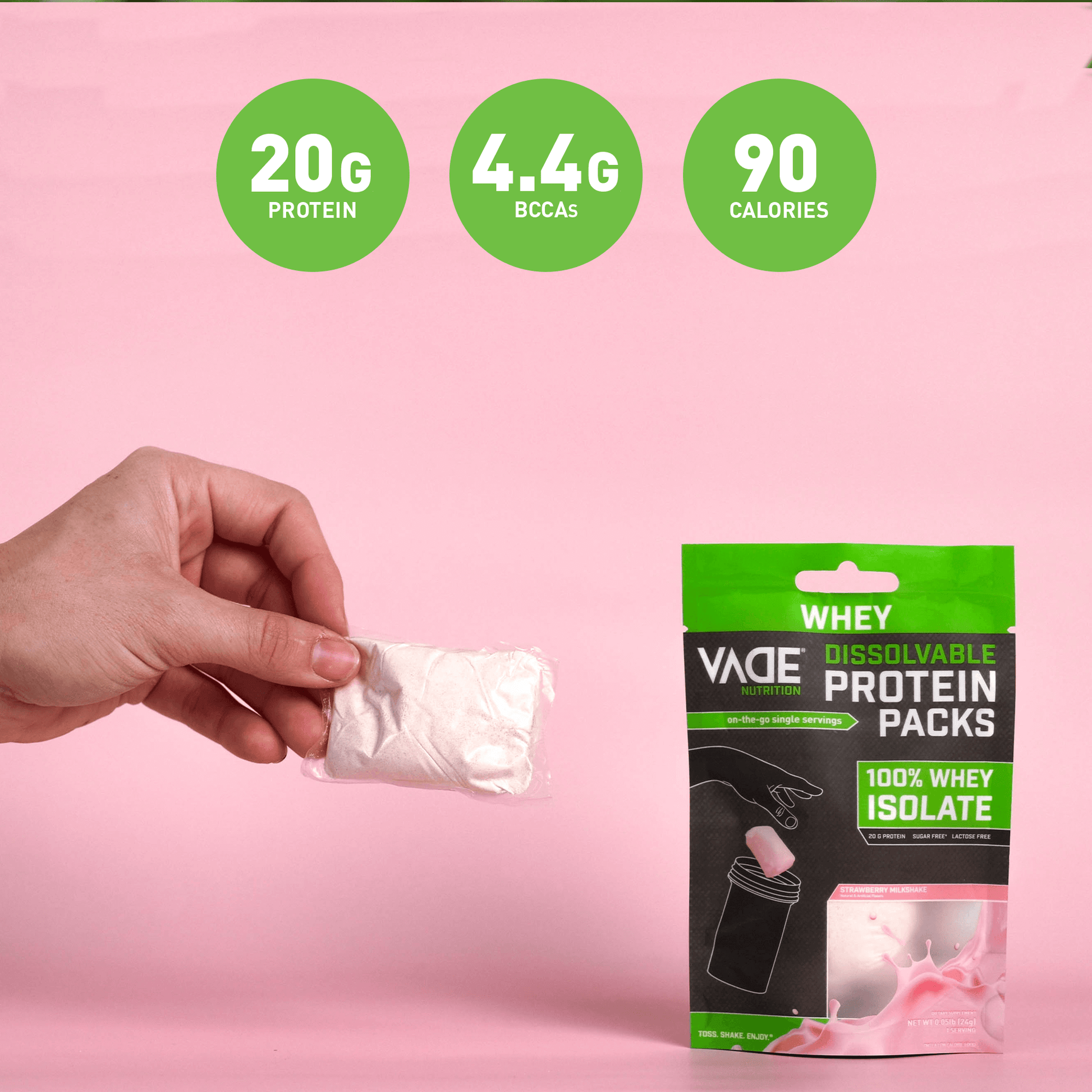 SHOP - 100% Whey Protein Isolate Dissolvable Protein Packs – VADE Nutrition