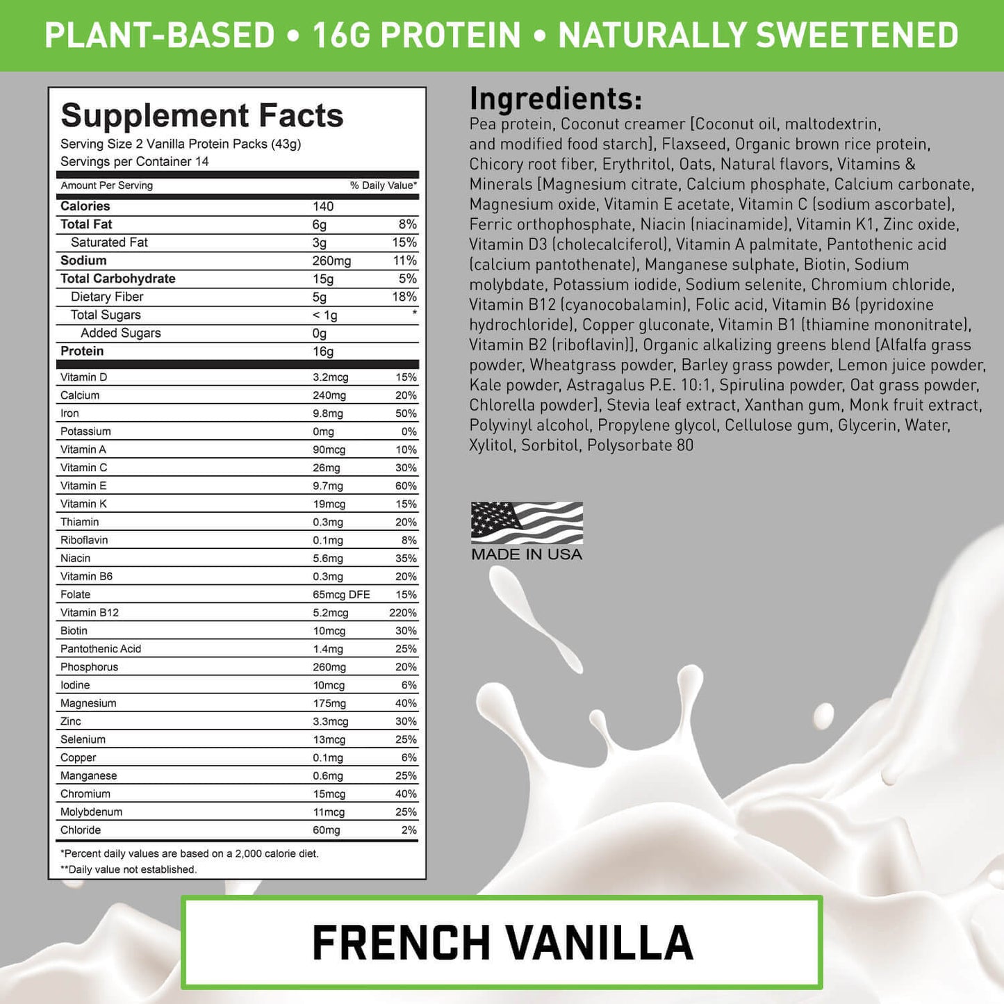 PLANT-BASED MEAL REPLACEMENT FRENCH VANILLA