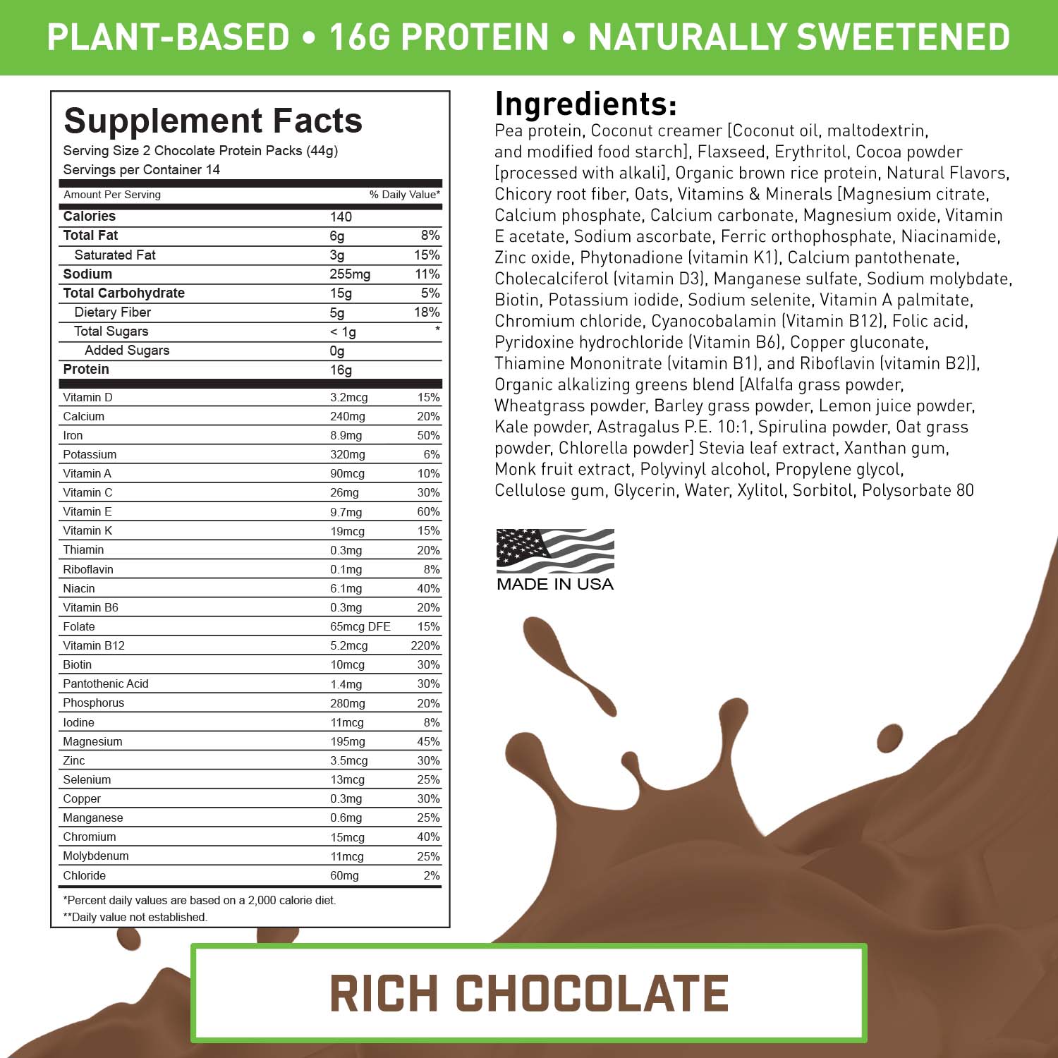 PLANT-BASED MEAL REPLACEMENT RICH CHOCOLATE – VADE Nutrition